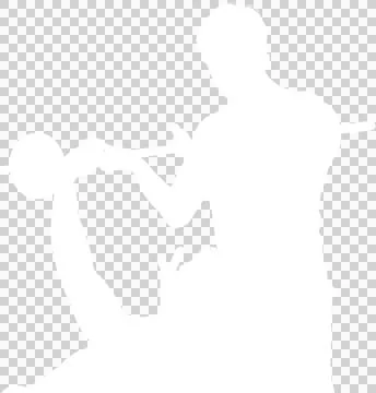 Silhouette man exercising with trainer Stock Illustration