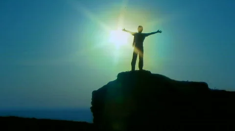 Silhouette man 스톡 동영상 660961
