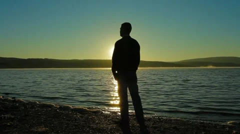 Silhouette Of A Man Video stock 51843838