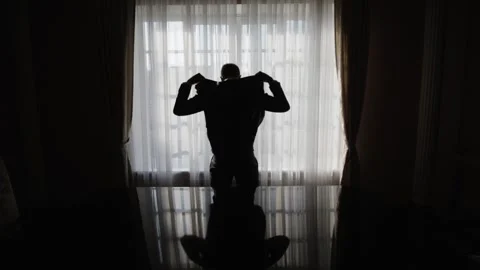 Silhouette of man Stock Footage 146575442