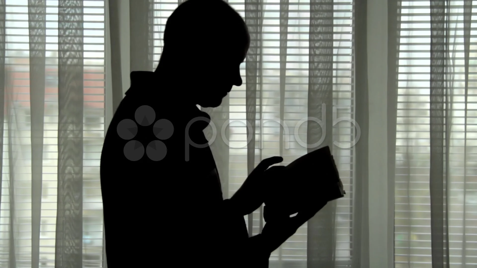 Silhouette of Man Banging on Window From, Stock Video