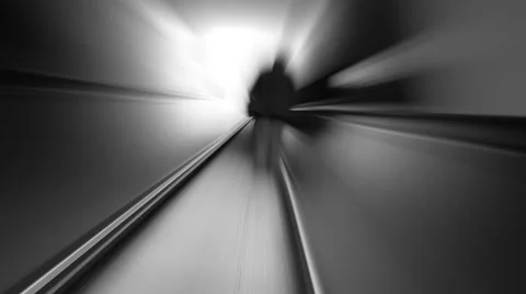 Silhouette of man going up on escalator Stock Footage 54648786