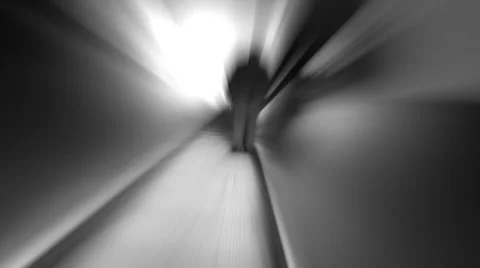 Silhouette of man going up on escalator Stock Footage 54648800