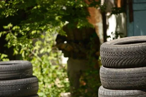 Silhouette of a man with a gun near an old abandoned building Stock Photos