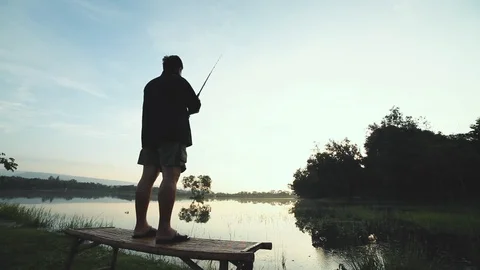 Fishing Pole Silhouette Stock Footage ~ Royalty Free Stock Videos