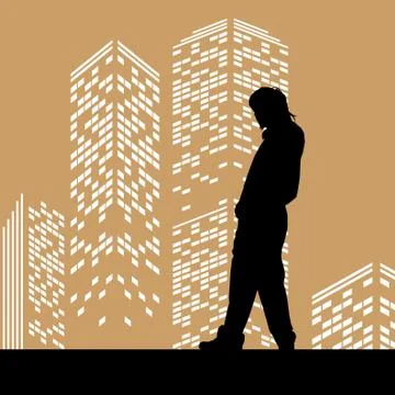 Silhouette man Stock Illustration