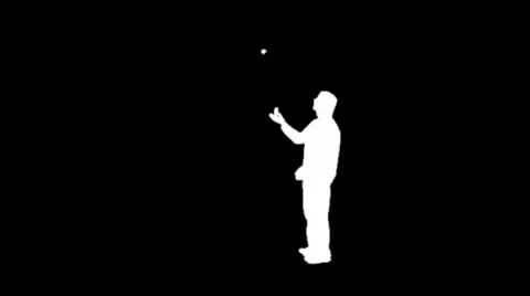 Silhouette - Man Juggling Stock Footage