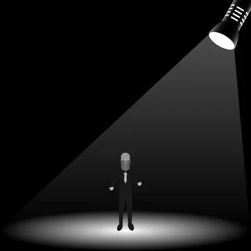 Silhouette of a man with microphone Stock Illustration
