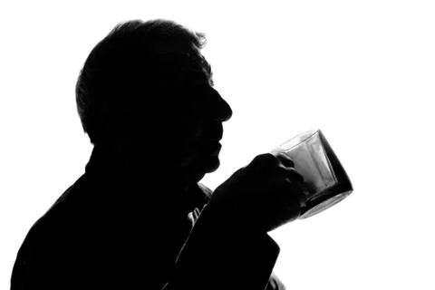 Silhouette of the man 스톡 사진
