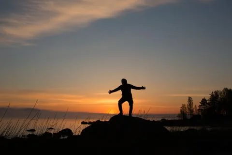 Silhouette of man Stock Photos