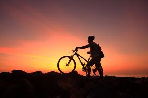 Silhouette man Stock Photos