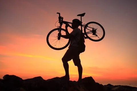 Silhouette man Stock Photos