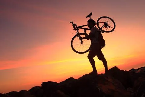 Silhouette man Stock Photos