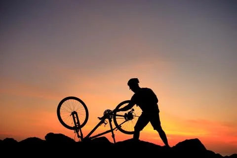 Silhouette man Stock Photos