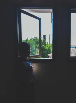 The silhouette of a man 스톡 사진