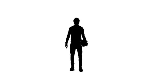 Silhouette Of Man Playing With Ball Stock Footage 59379957