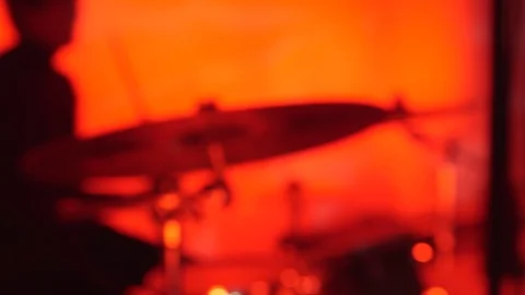 Silhouette of a man playing the drums Stock Footage 112333088
