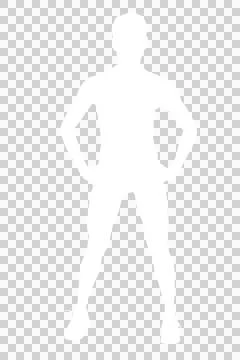 Silhouette man posing with hand on hip Stock Illustration