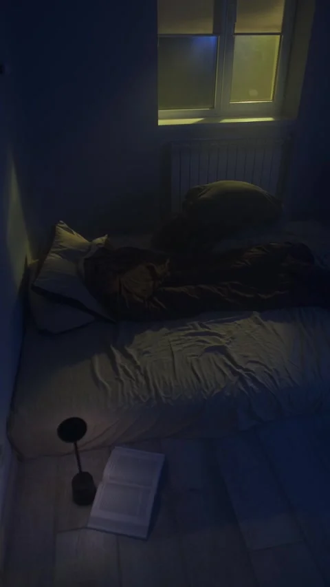 Silhouette of a man praying in dark space with holy backlight. vertical video Stock Footage 320541453