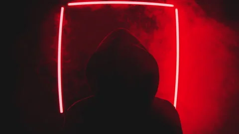 Silhouette of Man in red light Stock Footage 322511653
