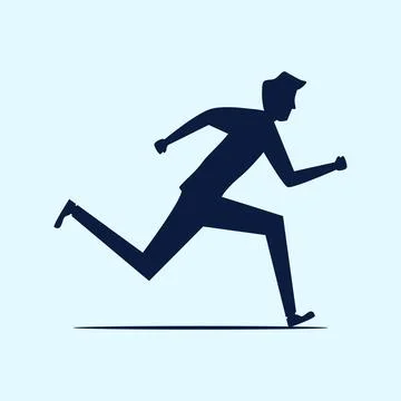 Silhouette of a man running. Concept of commitment and competition. vector 스톡 일러스트