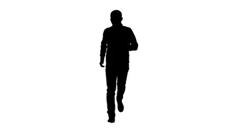 Silhouette Man running. Illustrazione stock
