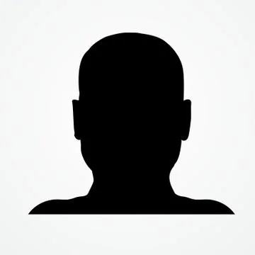 Silhouette of a man s head. Front shot. Stock Illustration