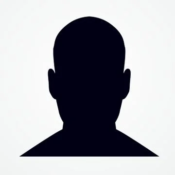 Silhouette of a man s head. Front shot. Stock Illustration