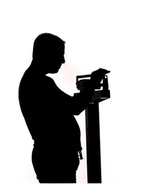 Silhouette of Man on Scale Stock Illustration