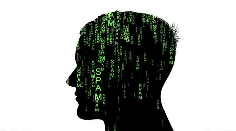 Silhouette of man spam data concept イラスト素材