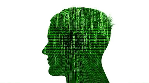 Silhouette of man strategy data concept Illustrazione stock
