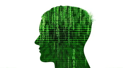 Silhouette of man strategy data concept Illustrazione stock