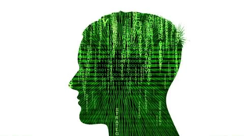 Silhouette of man strategy data concept Stock Illustration