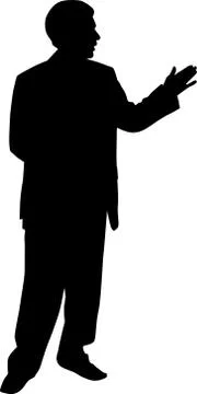 Silhouette of a man in a suit that stands. Vector illustration Stock Illustration