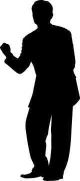 Silhouette of a man in a suit that stands. Vector illustration Stock Illustration