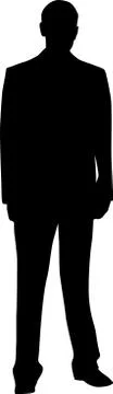 Silhouette of a man in a suit that stands. Vector illustration Stock-Illustration