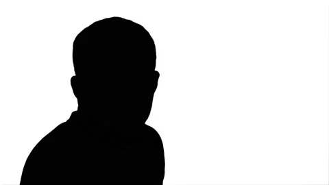 Silhouette Man talking to camera. 스톡 동영상 101782819