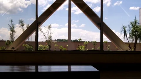 Silhouette of Man Thinking Looking Through Window 스톡 동영상 71468171