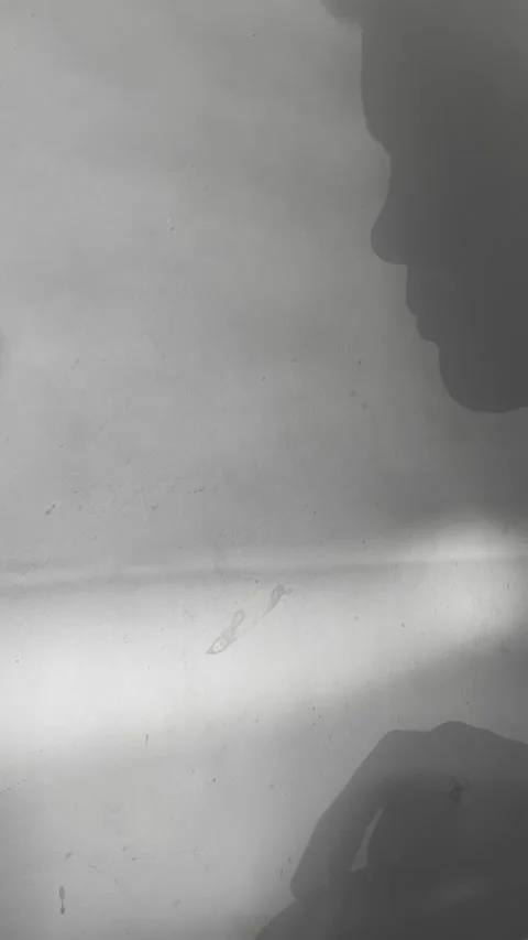 Silhouette of a man using a computer mouse against a grey textured background Stock Footage 277230040