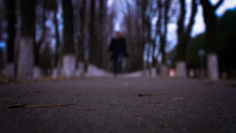 Silhouette of a man on a walk, approaching the frame shot at a rate of 100 Vídeos de archivo 87098138