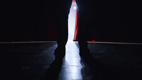 Silhouette of Man Walking into the Light Stock Footage 327794579