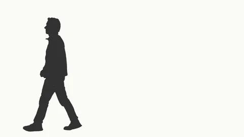 Silhouette of a man walking on transpare... | Stock Video | Pond5