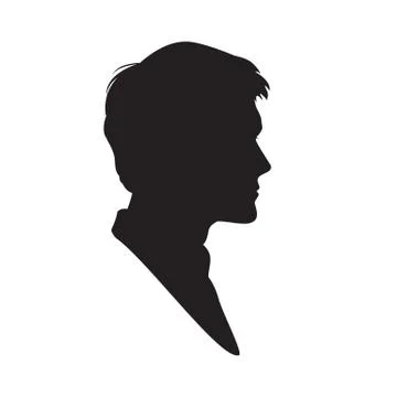 Silhouette of a man on white background. Stock Illustration