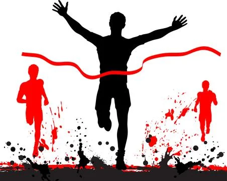 Silhouette of a Man Winner Stock Illustration