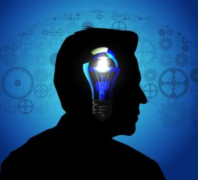 Silhouette of a man's head Stock Illustration