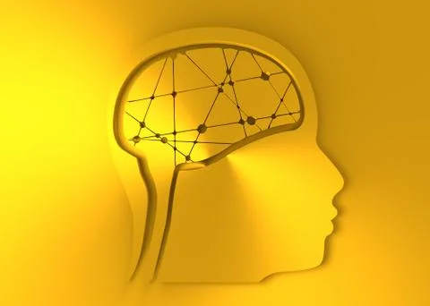 Silhouette of a man's head Stock Illustration