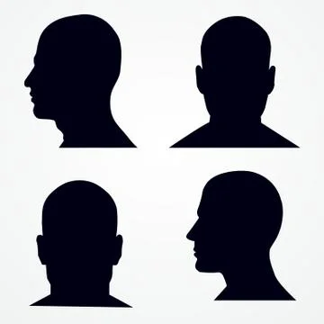 Silhouette of a mans head solated. イラスト素材