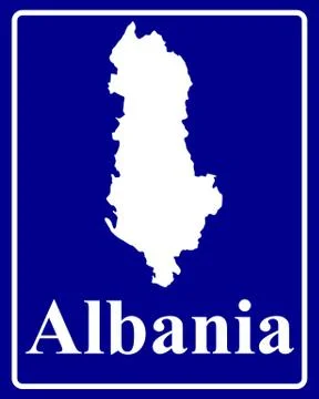 Silhouette map of Albania Stock Illustration