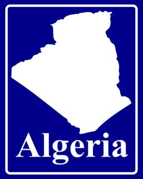 Silhouette map of Algeria Stock Illustration