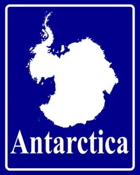 Silhouette map of Antarctica Stock Illustration